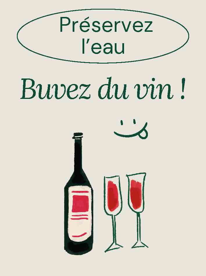 AFFICHE PRESERVEZ L EAU BUVEZ DU VIN