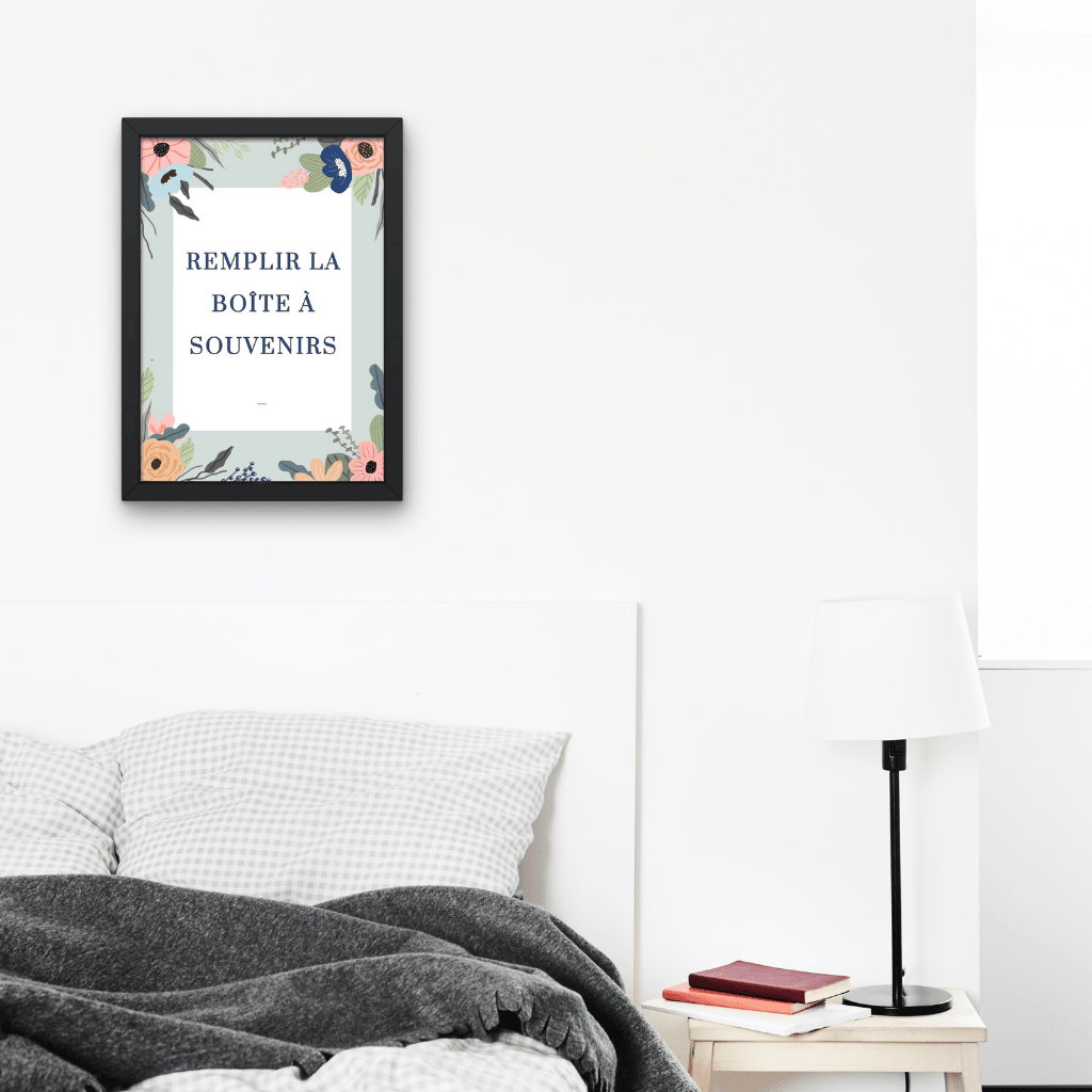 AFFICHE REMPLIR LA BOITE A SOUVENIRS