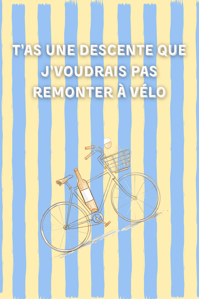 AFFICHE T'AS UNE DESCENTE QUE J'VOUDRAIS PAS REMONTER A VELO