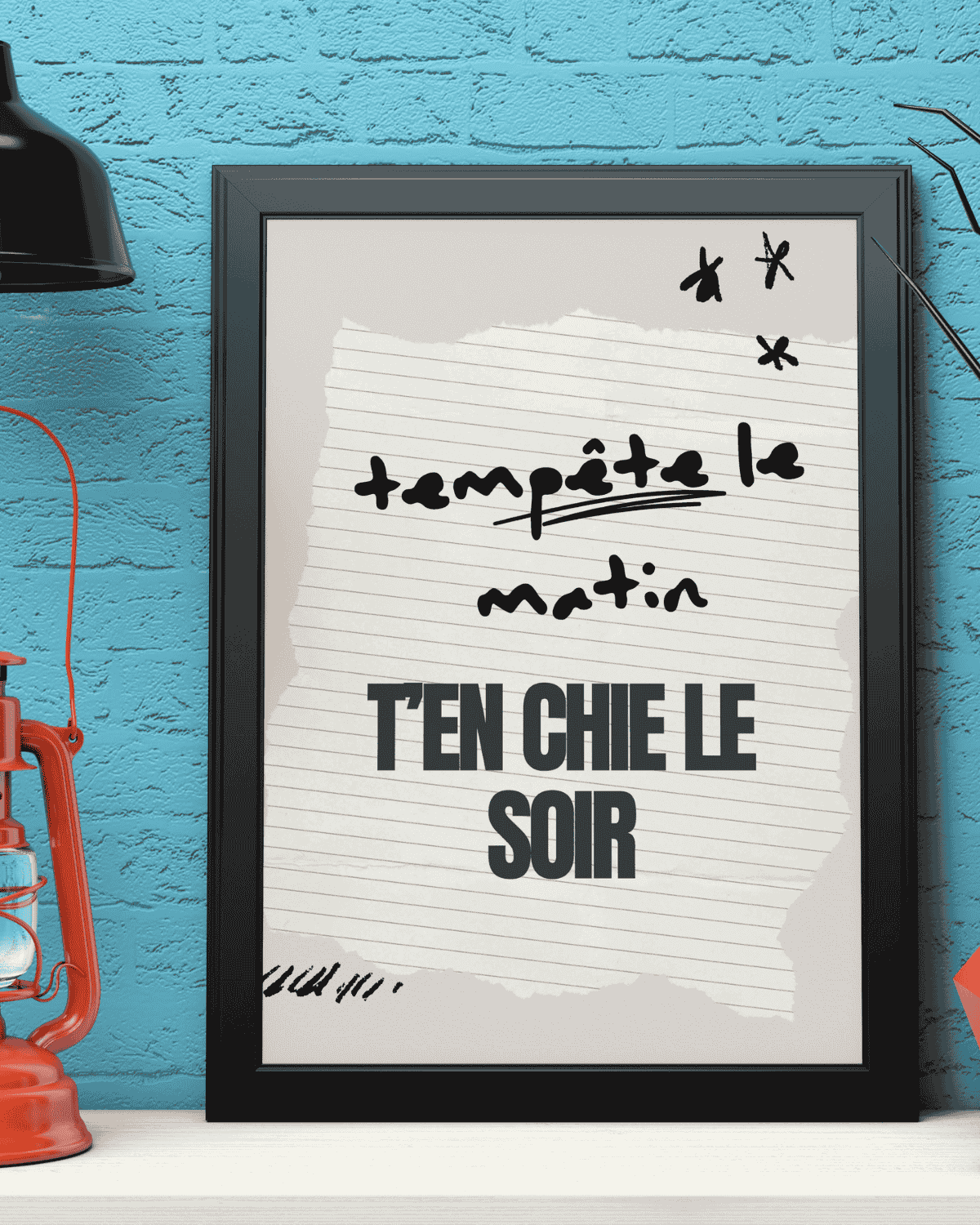 AFFICHE TEMPETE LE MATIN T'EN CHIE LE SOIR