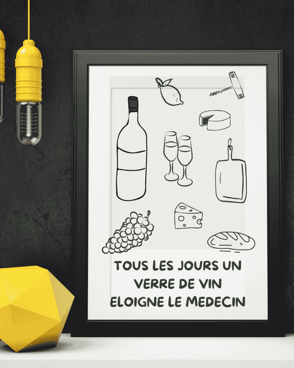 AFFICHE TOUS LES JOURS UN VERRE DE VIN