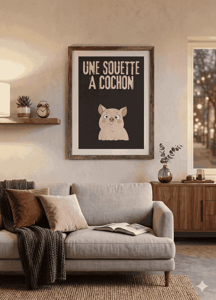 AFFICHE UNE SOUETTE A COCHON