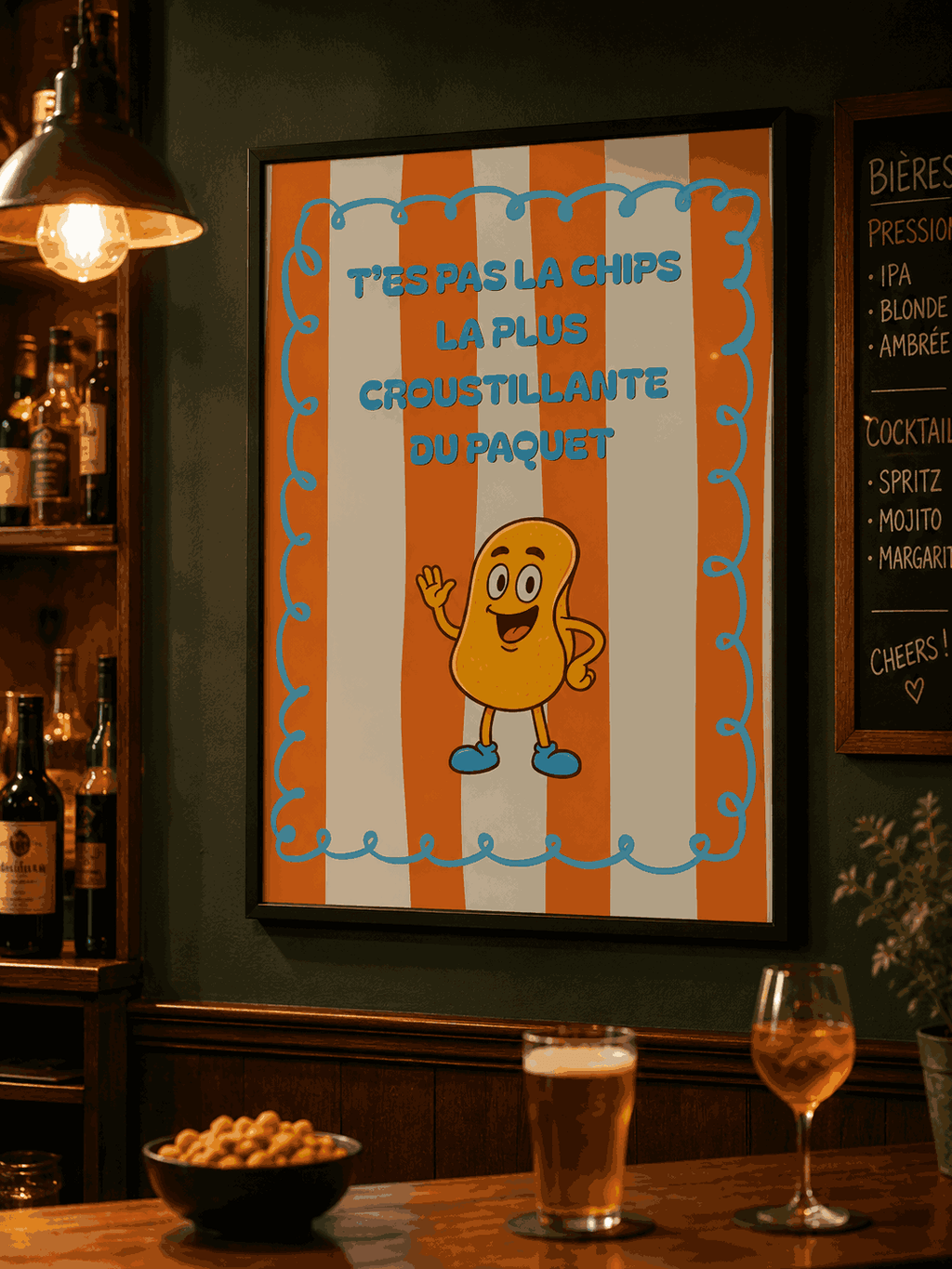 AFFICHE T ES PAS LA CHIPS LA PLUS CROUSTILLANTE DU PAQUET