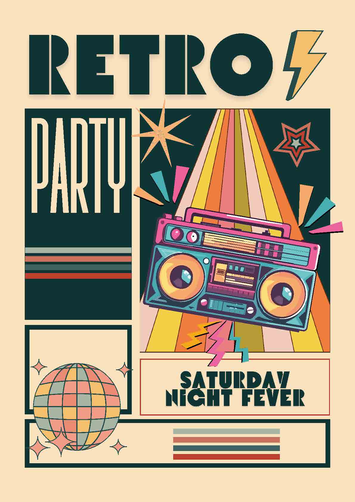Visuel Affiche Retro Party