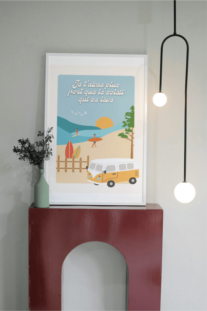 AFFICHE JE T'AIME PLUS FORT QUE LE SOLEIL QUI SE LEVE VAN