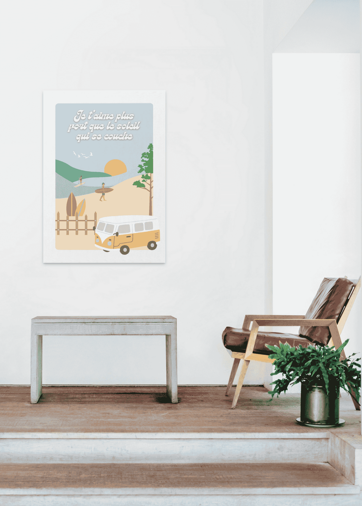 AFFICHE JE T'AIME PLUS FORT QUE LE SOLEIL QUI SE COUCHE VAN