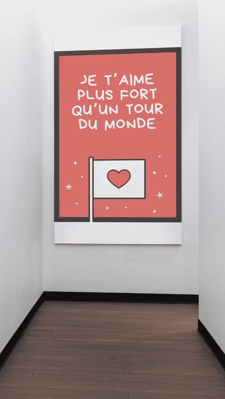 AFFICHE JE T'AIME PLUS FORT QU'UN TOUR DU MONDE