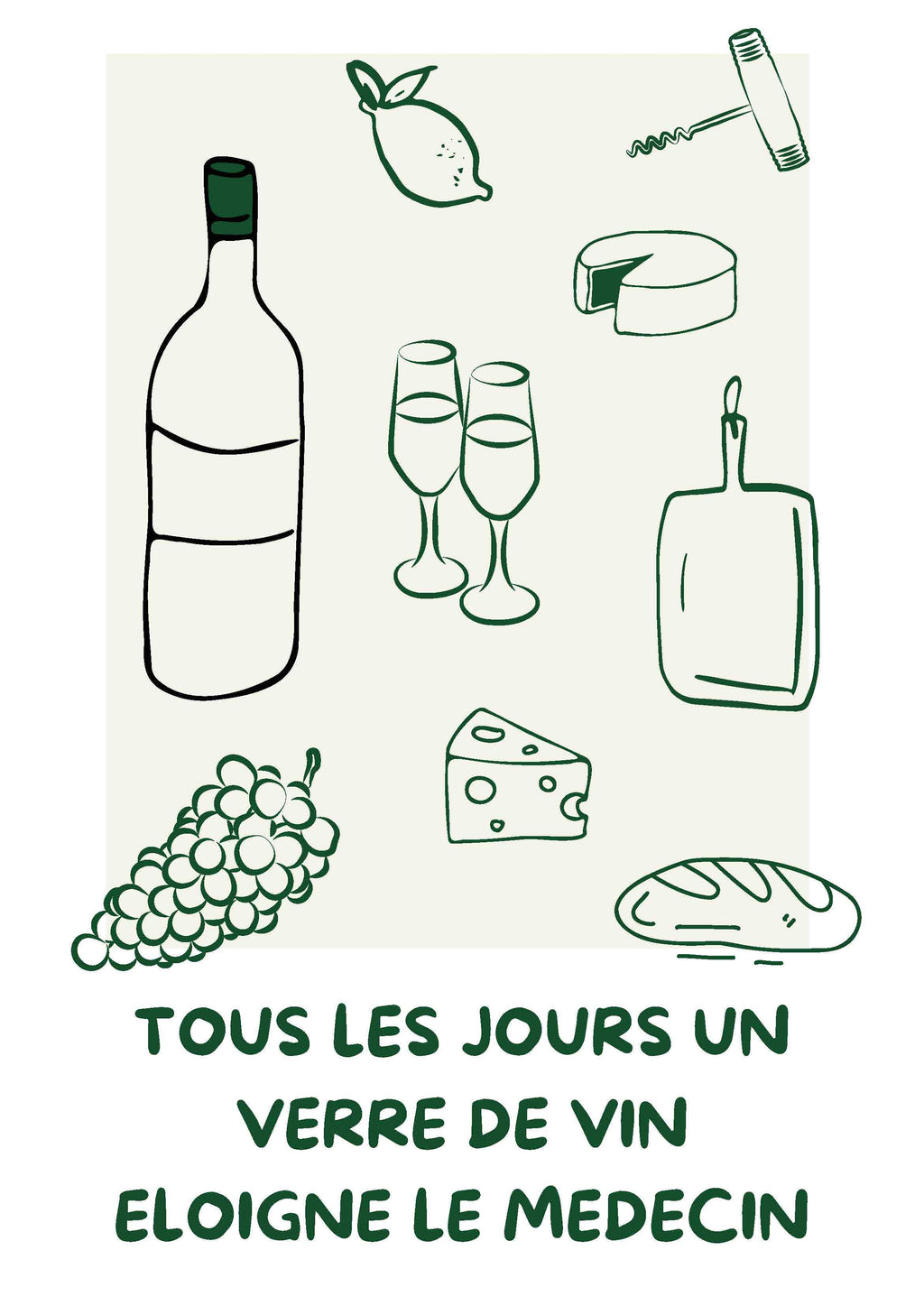 Visuel Affiche Tous les Jours un Verre de Vin